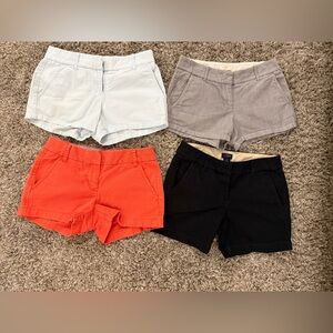 Jcrew Women’s Classic Cotton Chino Shorts - Light Blue, Gray, Coral, Black s 00
